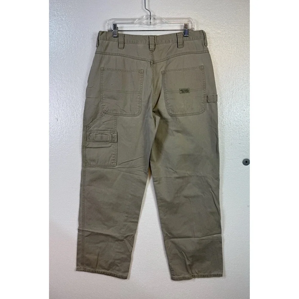 Wrangler‎ Pants Jeans Mens 34x32 Carpenter Khaki Beige Work Casual Straight Leg